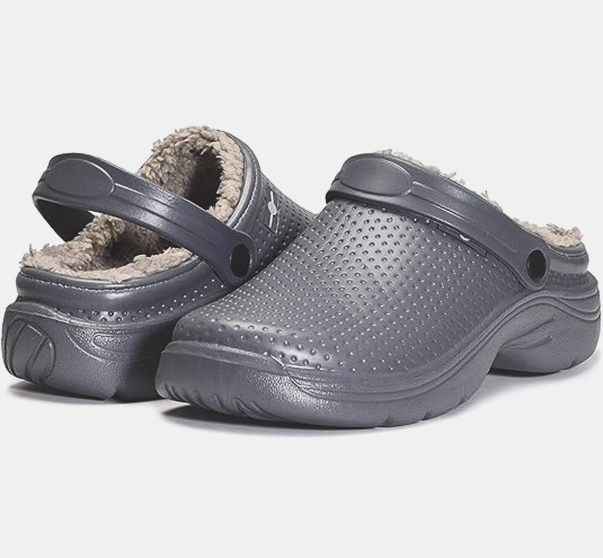 Gaatpot Lined Mules/Clogs Unisex 12 Women\'s/10.5 Men\'s in Gray Gaatpot Mens Womens Lined Clog Slippers Winter Warm Slip On  main image 4