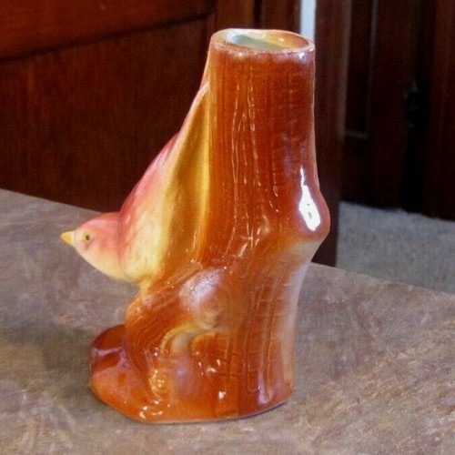 VASE FIGURINE OISEAU VINTAGE COLORÉ PEINT À LA MAIN ART POTERIE 5" - Photo 6/6