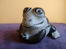 Vintage BOMA Canadian Carved Resin Tribal Frog. Haida Art Sculpture.