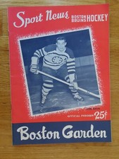 Boston Garden BRUINS 2-15-58 Program v MONTREAL CANADIENS JACQUES PLANTE RICHARD