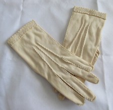 COTTON BRAND VINTAGE WRISTLET OFF WHITE GLOVES MADE IN ITALY SIZE 6 1/2