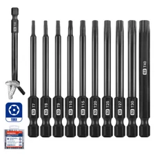 WORKPRO 10PC Security Torx Bit Set W/Magnetic Tips 3" Long Tamper Proof Torx Bit