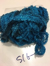 aqua blue teal sequin CRAFTS FIBER TASSEL KNITTING CROCHET DESIGNER YARN 51G