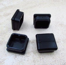 QTY 4 Black 1-1/8" Inch OD, 1-3/64 ID, Square Tube End Cap Plastic Insert Plugs