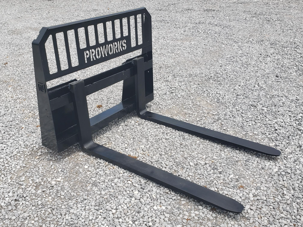 PROWORKS Extreme 48" Pallet Fork Attachment – 5500 Lbs Capacity – Fits Kubota, Bobcat, JD Skid Steers