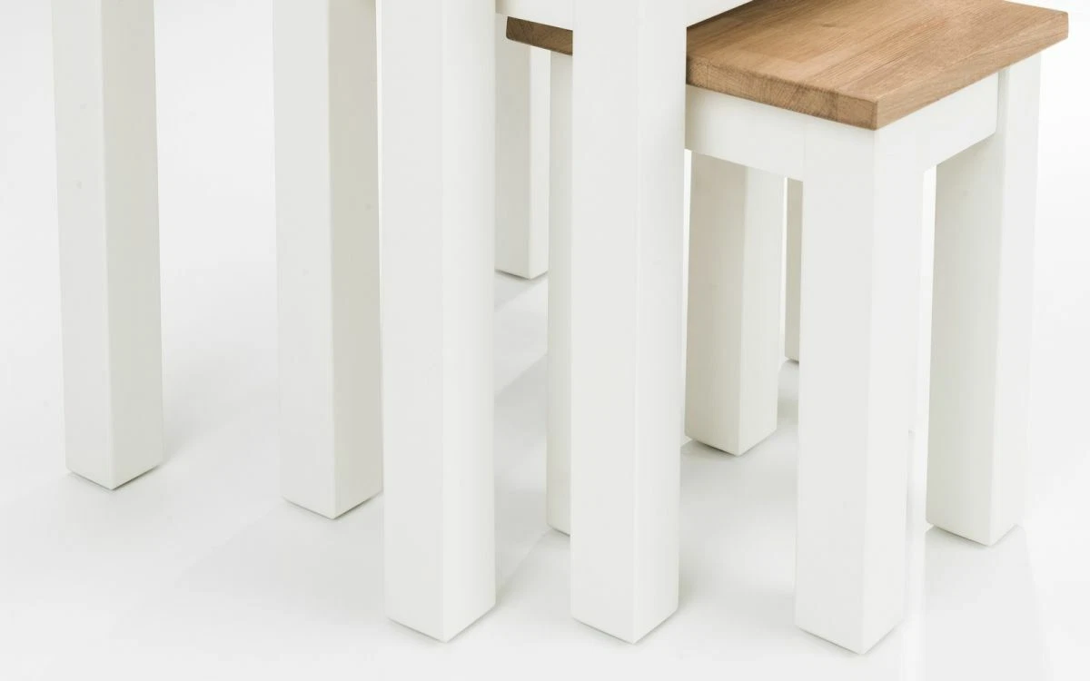 Solid White Oak Nest of Tables Set of 3 W50cm x D35cm x H48cm MOOR