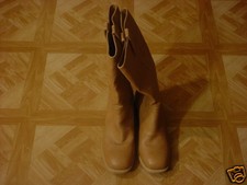 Momo Womens Tan Faux Leather Western Style Pull-on Boots Size 11 Medium