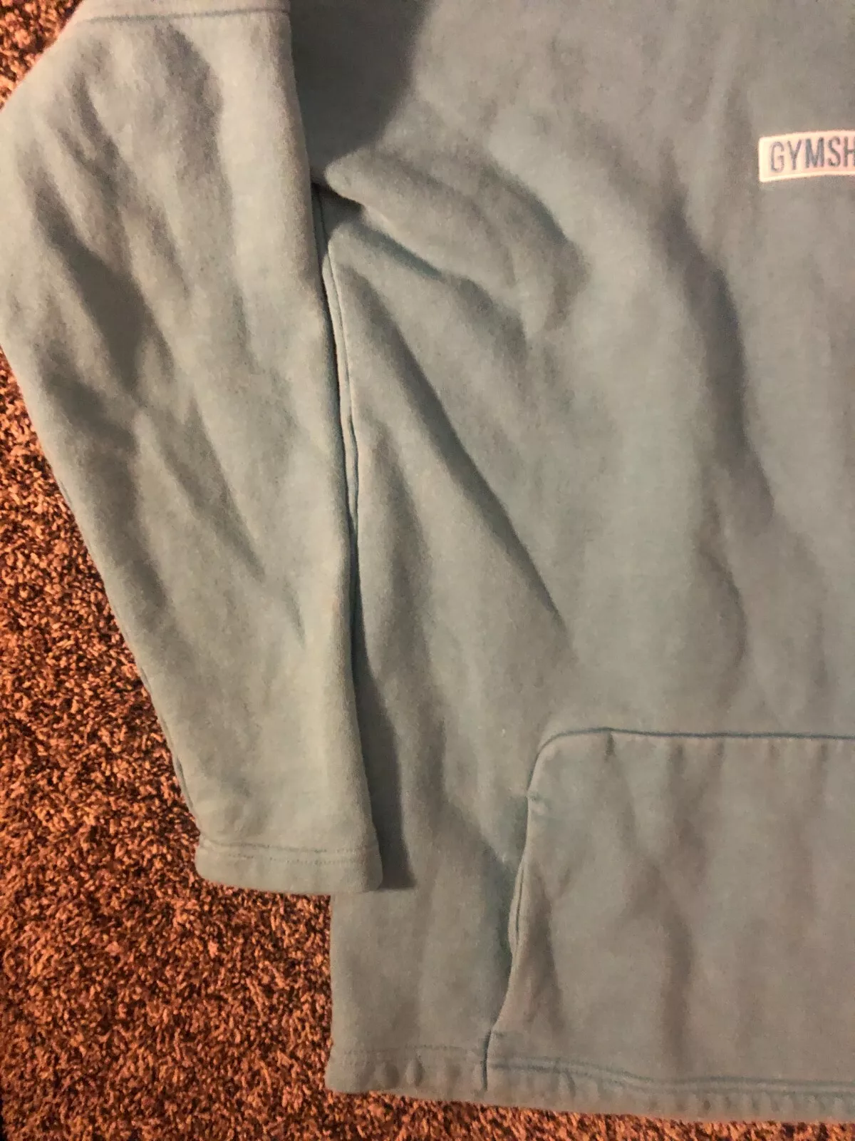 gymshark pullover embroidered box logo high neck cotton hoodie