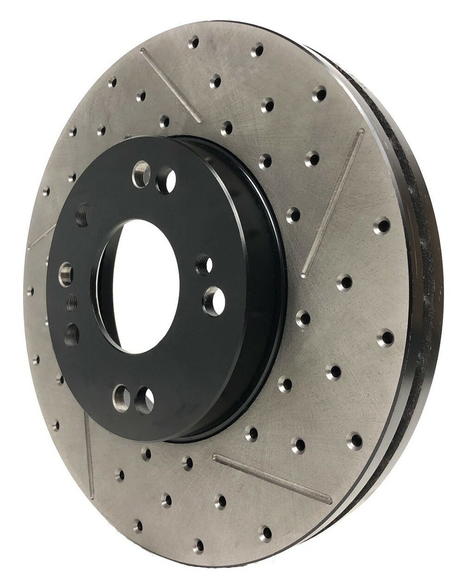 FRONT BRAKENETIC Premium Drill Slot Brake Rotors 26mm 300ZX