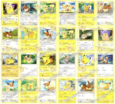 Pokémon Cards LET'S GO PIKACHU EEVEE NON HOLO RARE PROMO PRE 151 EX V GX 