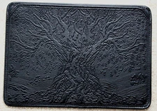 Oberon Design Leather LAPTOP SLEEVE 13" -TREE OF LIFE in BLACK - NEW