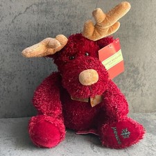 Vintage 2002 Target Brands Plush Stuffed Moose Red Holiday Sparkles 10  NWT