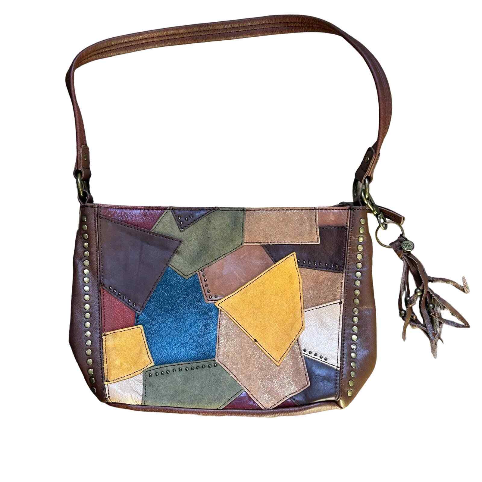 The Sak Patchwork Indio Leather Shoulder Bag Purse Gem