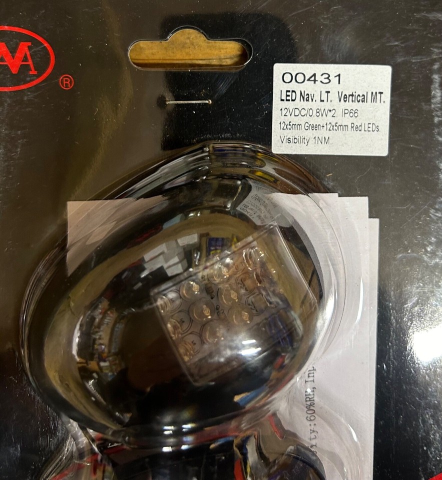 New AAA Marine Vertical Mount Boat Vessel Navigation Light Pair 00431