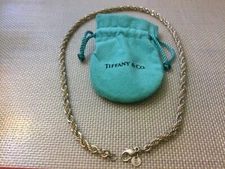 Vintage Tiffany & Co. Sterling 14k Twisted Rope Cable Necklace 18”