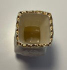 Vintage Belleek Toy Panel 3 3/4" Vase Green Tint Gold Trim 6th Mark — photo 2