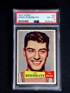LENNIE ROSENBLUTH 1957 TOPPS BASKETBALL CARD #48 PSA 6 EXCELLENT TO NEAR MINT