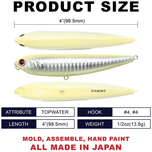 Sábalo de hueso LUCKY CRAFT Sammy 100 - 110 (1 cantidad) Topwater - Imagen 2 de 7