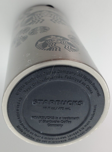 Starbucks Tumbler Stainless Steel Silver Coffee Travel Mug 16 Oz 2014 - Picture 7 of 11