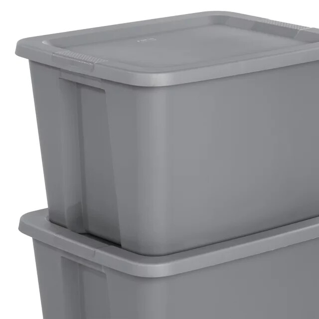 Sterilite 18 gallon tote box plastic gray set of 8 ebay