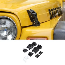 Black Heavy  Stainless Steel Hood Catch Latch Kit Fit 1997-2006 Jeep Wrangler TJ