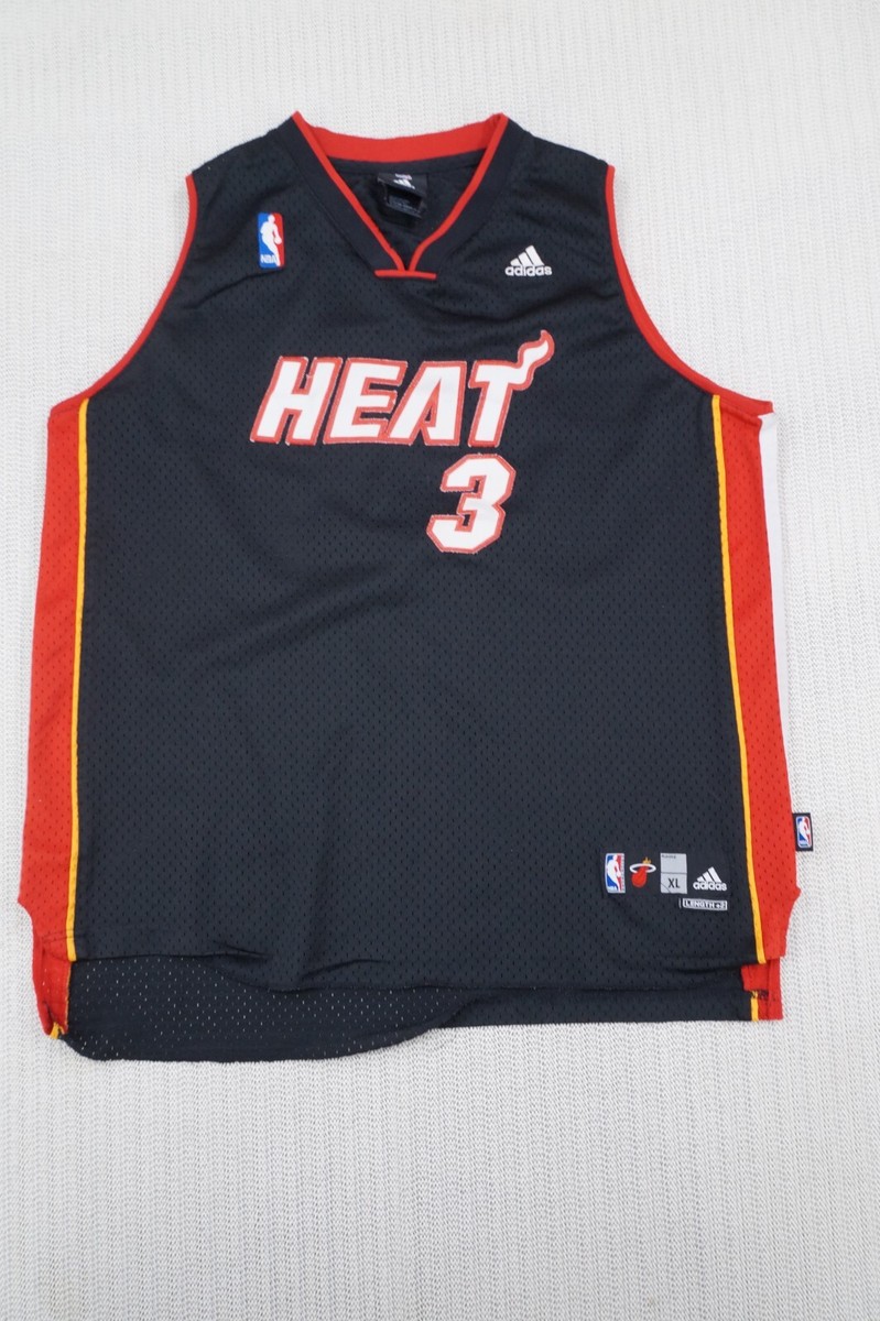 Adidas Miami Heat Basketball Jersey Mens Large Dwyane Wade 3 Adidas Miami Heat Basketball Jersey Mens Large Dwyane Wade 3