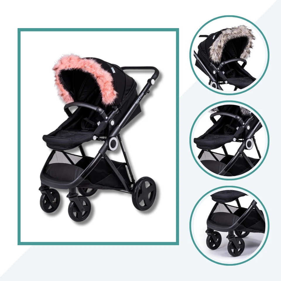 Accesorio de borde de capucha de piel de cochecito para silla de paseo compatible con combi Foto 4 de 4