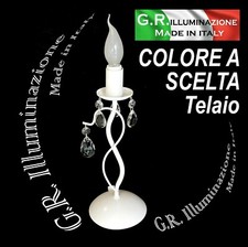 LUMETTO IN FERRO BATTUTO 1 L. BIANCO LAMPADA DA COMODINO MODERNA CLASSICA Regina