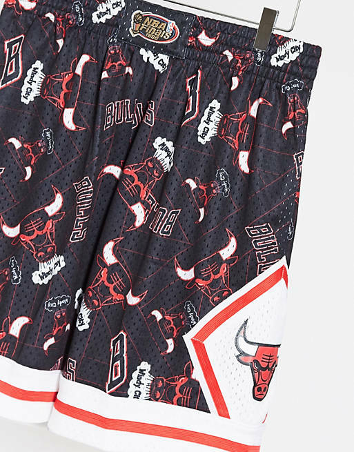 Mitchell Ness Chicago Bulls 1996 NBA FINALS TEAR UP Swingman MULTI-LOGO Shorts