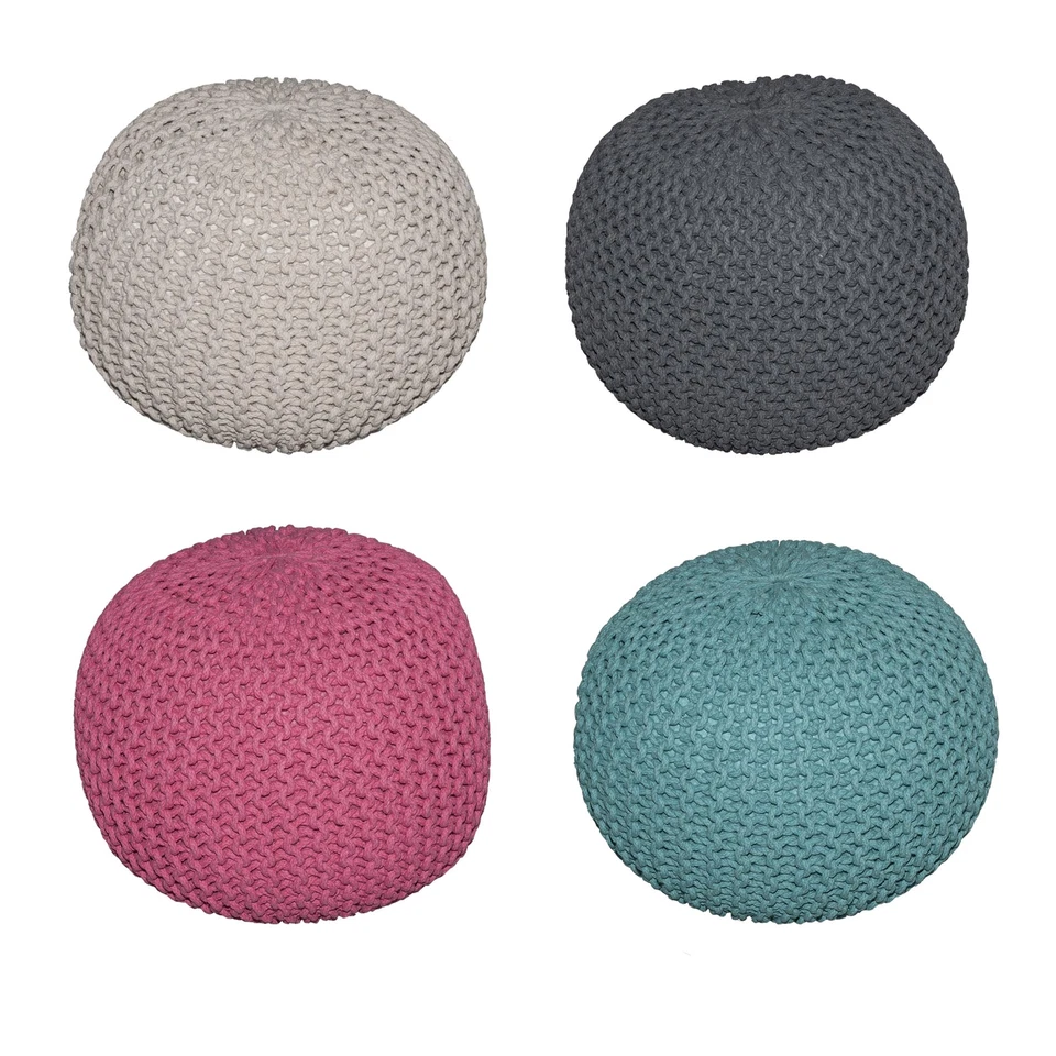 Sitzpuff Sitzpouf Sitzkissen Strickhocker Bodenkissen Ball Groß Ø50cm Rosa - Bild 3 von 3