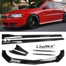 Front Bumper Lip Spoiler Chin Splitter Bod Kit Glossy Black For Volvo S40 S60
