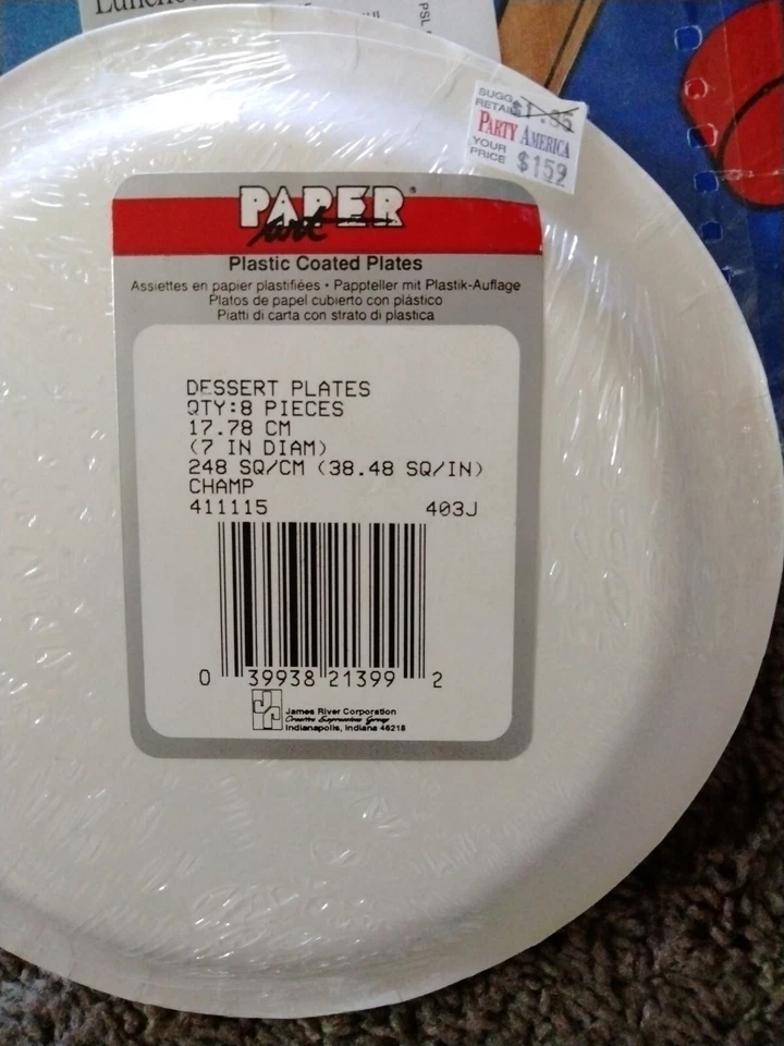 老式冰球派对美国派对盘子和餐巾纸 8 件 — 第 4/4 张图片