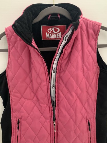 MARKER Womens Pink Quilted Fleece Vest Medium M Jacket Full Zip Ski SHIPS2DAY - Picture 4 of 8