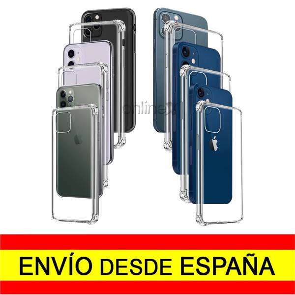 Funda Silicona Antishock Modelos IPHONE Carcasa Reforzada TPU Transparentes nt