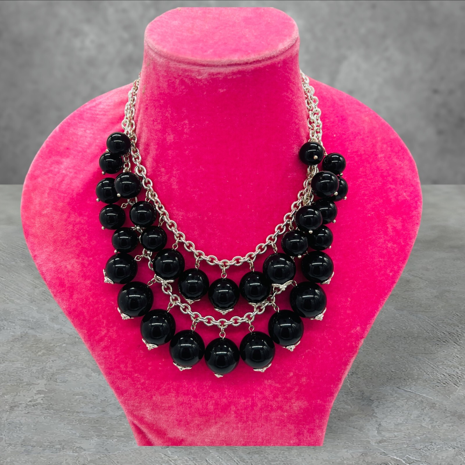 Talbots Waterfall Statement Bubble Bib Necklace B… - image 1