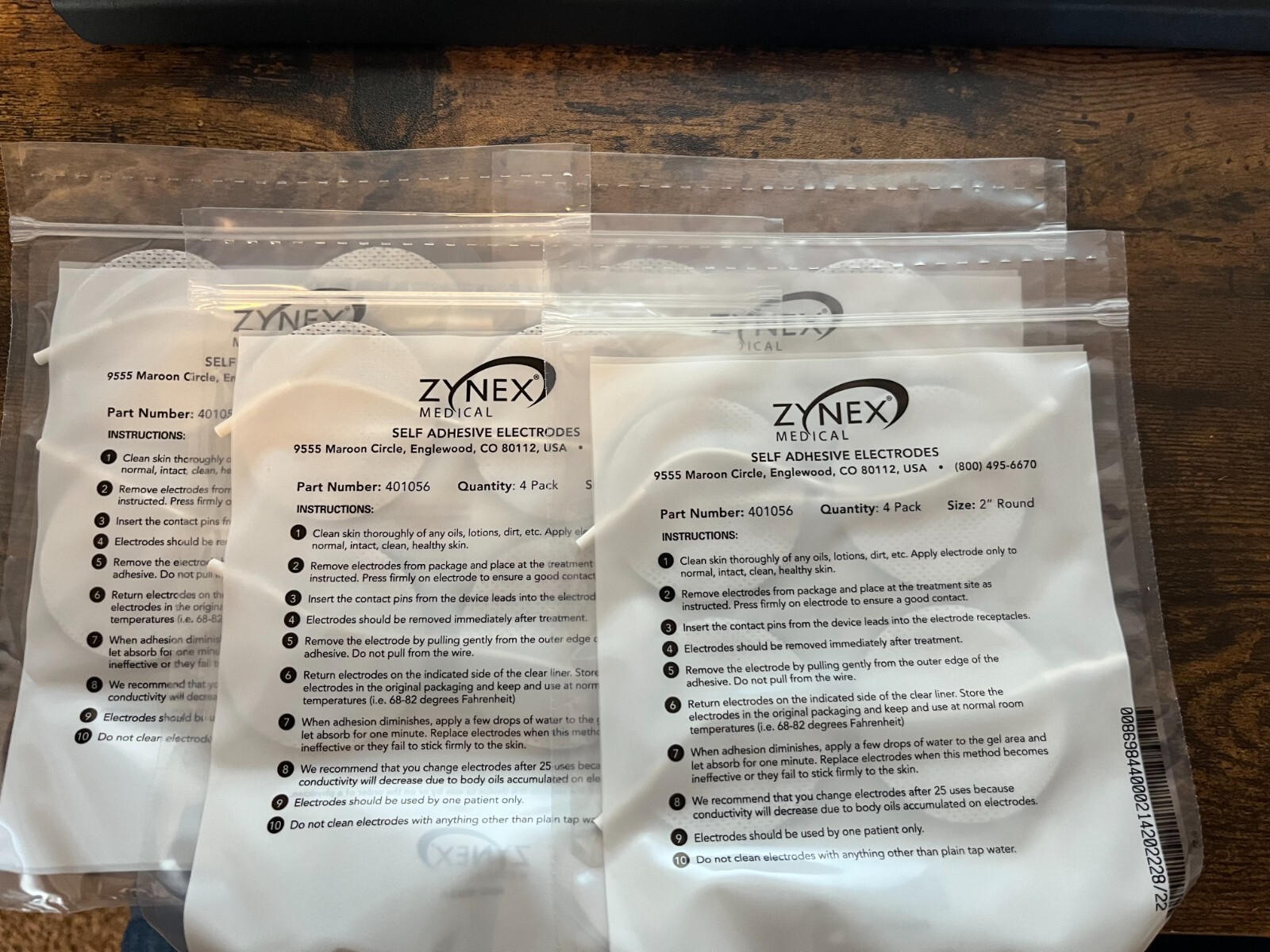 Zynex Medical Tens Unit Electrodes 2" Round Pads 40 electrodes per pack