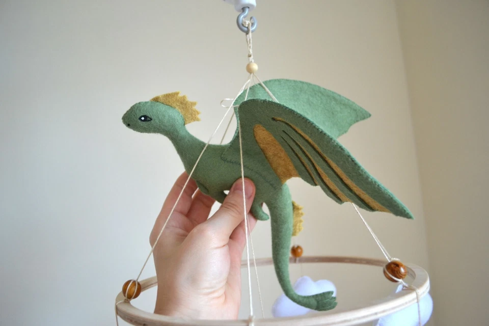 Dragon baby mobile, fantasy nursery, Gender neutral baby mobile, legend nursery - Image 3 of 4