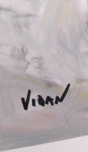 Vidan HAND SIGNED art print 90/295 Artist Pino Nephew Woman portrait Untitled #3 - Picture 3 of 9