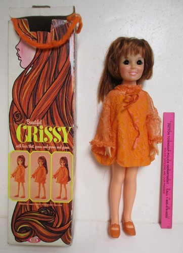 Vintage 1969 IDEAL Beautiful CRISSY DOLL with Orig Box Dress Shoes Grows Hair