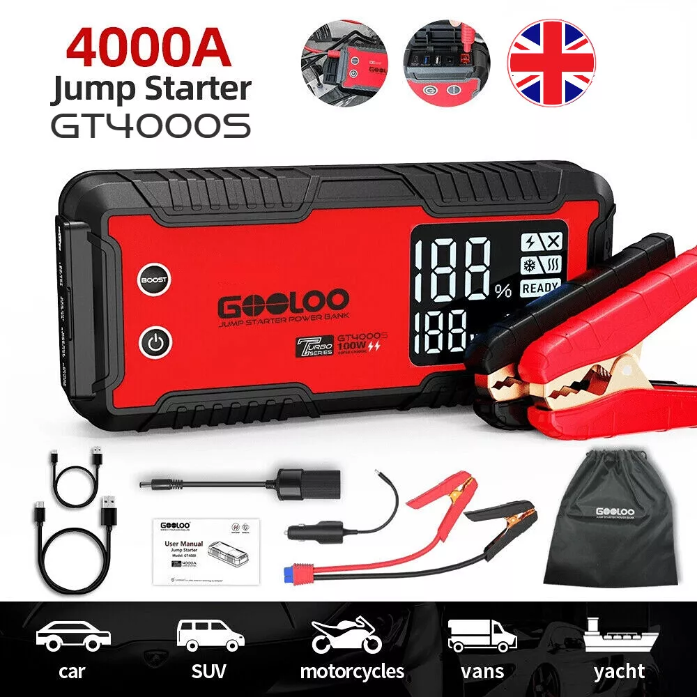 GOOLOO GT4000S 4000A Car Battery Jump Starter 12V Engine Booster Pack  26800mAh