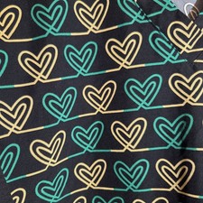 Samantha Mara Women's Small Scrub Top 4 Way Stretch Short Sleeve V-Neck Hearts