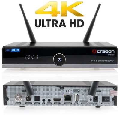OCTAGON SF8008 4K UHD 2160p H.265 HEVC E2 Linux Dual Wifi DVB-S2X & T2C Combo