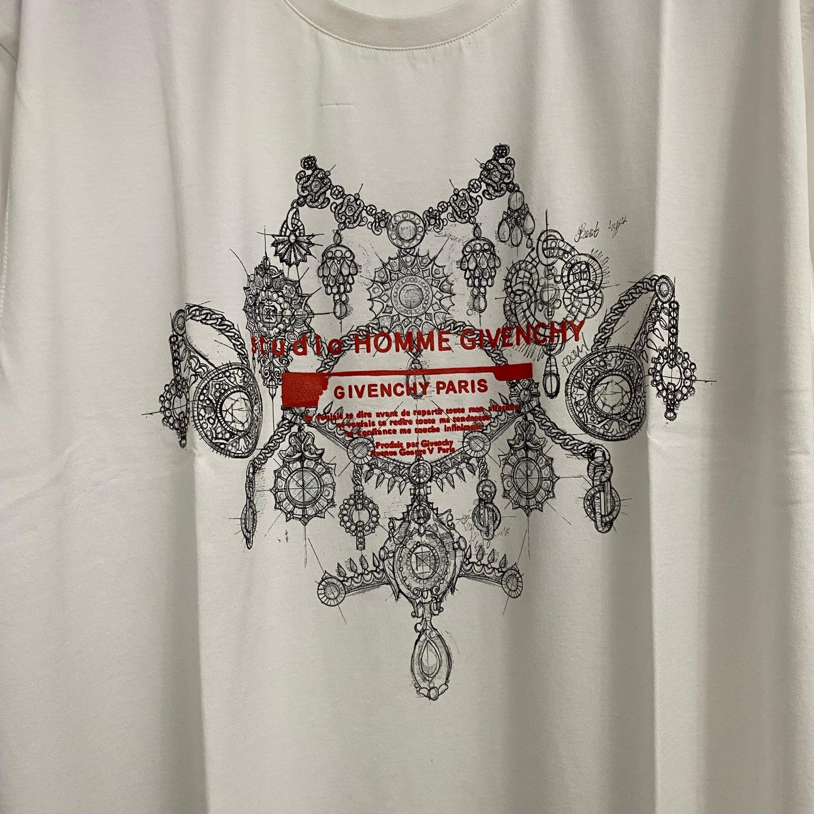 Givenchy White Jewellery Studio Homme Logo T-Shirt | Size XL FW20 RRP $470 image 7