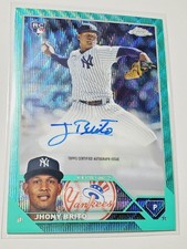 Jhony Brito 2023 Topps Chrome Update Autograph /199 Aqua Wave Refractor #AC-JBR
