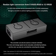5V/3Pin ADD-RGB to 12V/4PIN Adapter Sync with Motherboard 5V ARGB to 12V RGB Con