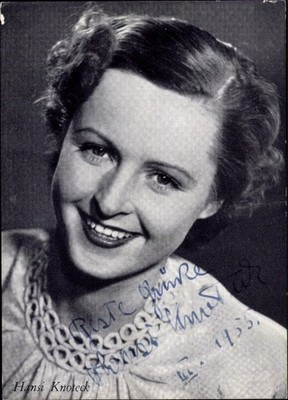 Postcard actress Hansi Knoteck, portrait, autograph - 10884943