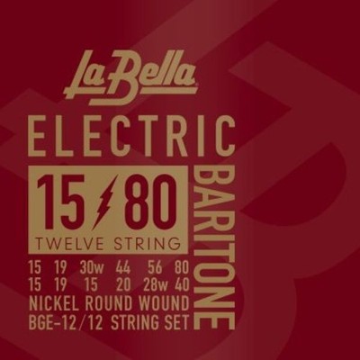 LA BELLA NICKEL ROUND WOUND BARITONE ELECTRIC GUITAR 12 STRING SET BGE-12