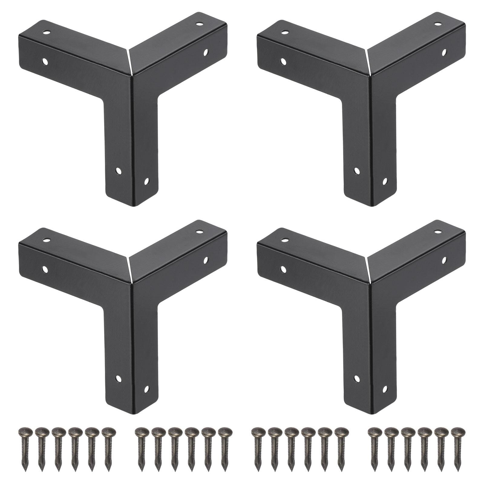 33x33x33mm Metal Box Corner Protectors Edge Guard Black 4pcs