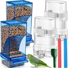 7 Pcs No Mess Bird Feeders Automatic Parrot Water Dispenser Clear Quail Feeder a