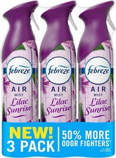 Febreze Air Mist Odor-Fighting Air Freshener Spray, Lilac Scent, 8.8oz, 3 Count